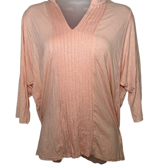 Dolan Left Coast Collection Pink Pleated V-Neck Top Size L - Picture 4 of 6